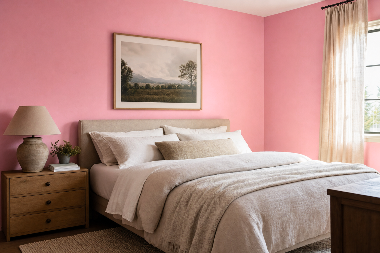 Blushing by Benjamin Moore on interiors