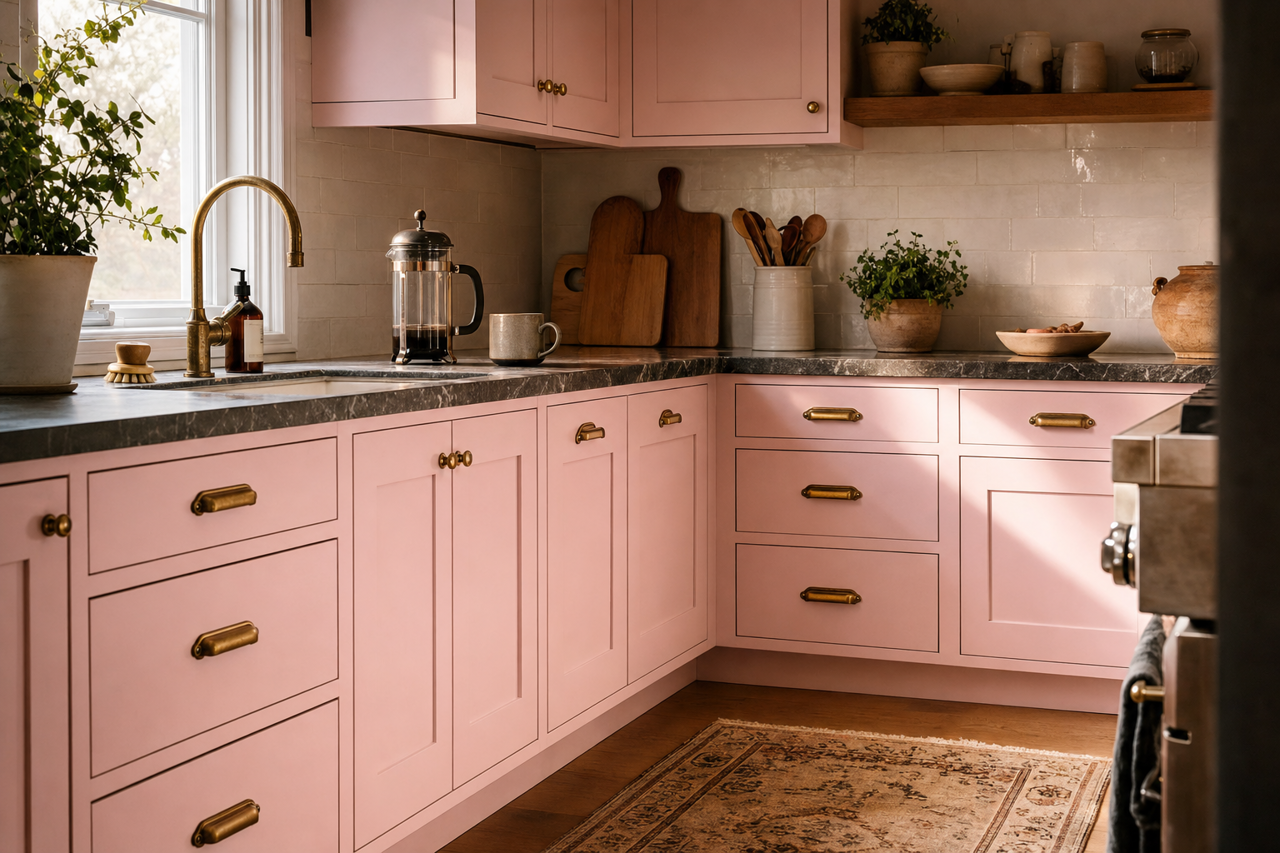 50's by Benjamin Moore on cabinets