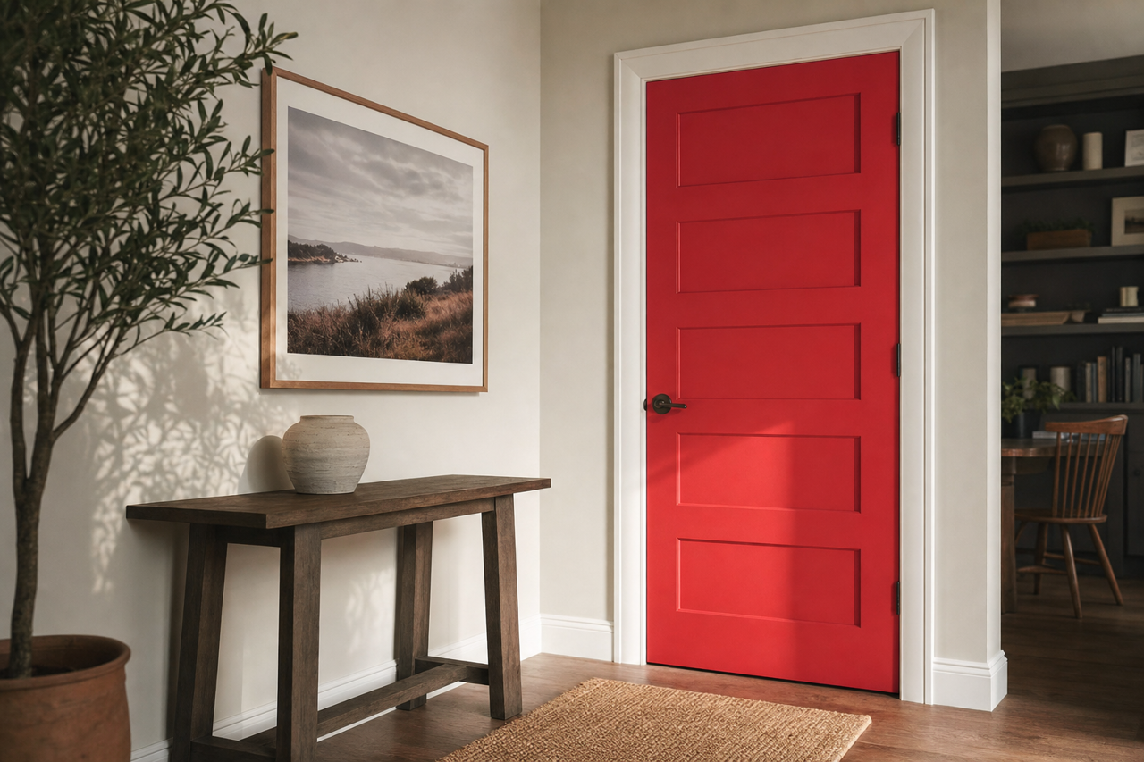Neon by Benjamin Moore on interior-doors