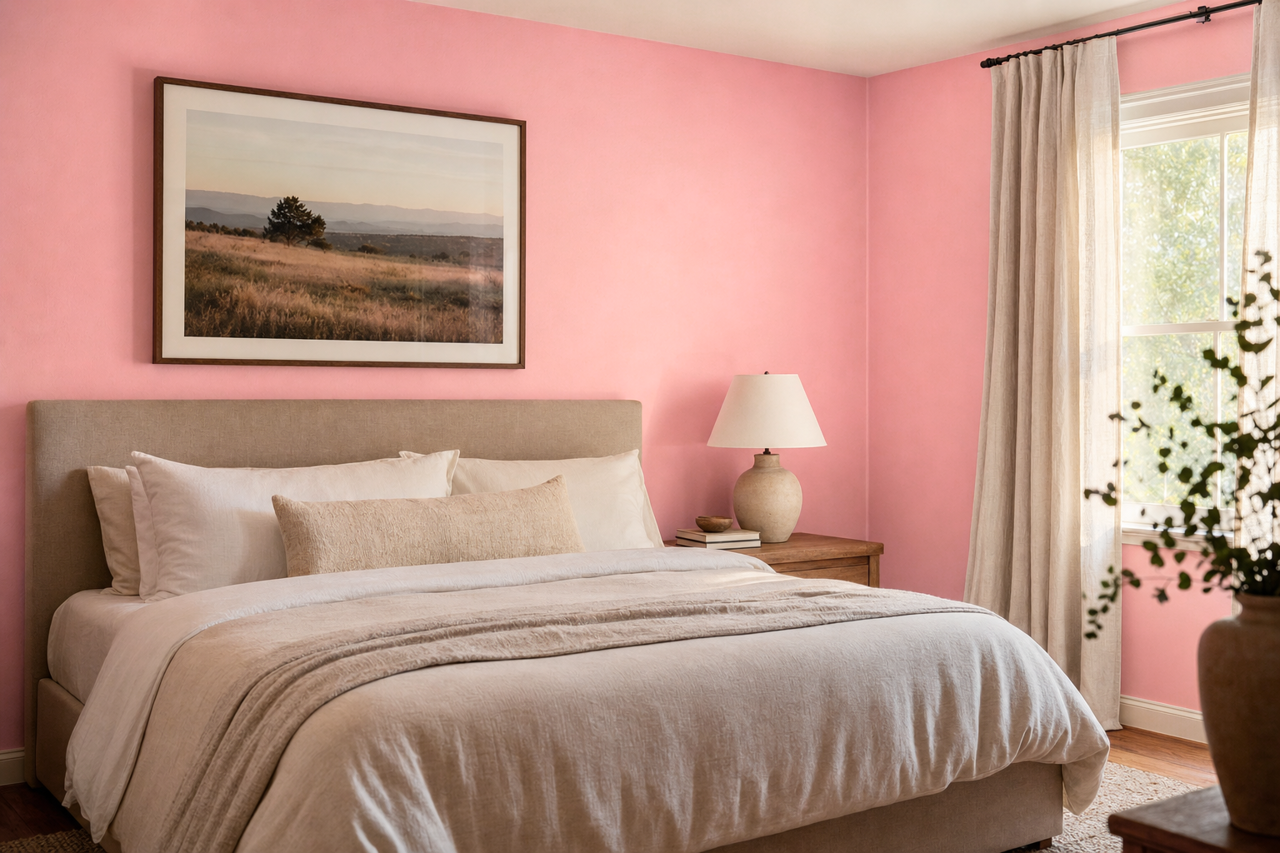Strawberry by Benjamin Moore on interiors