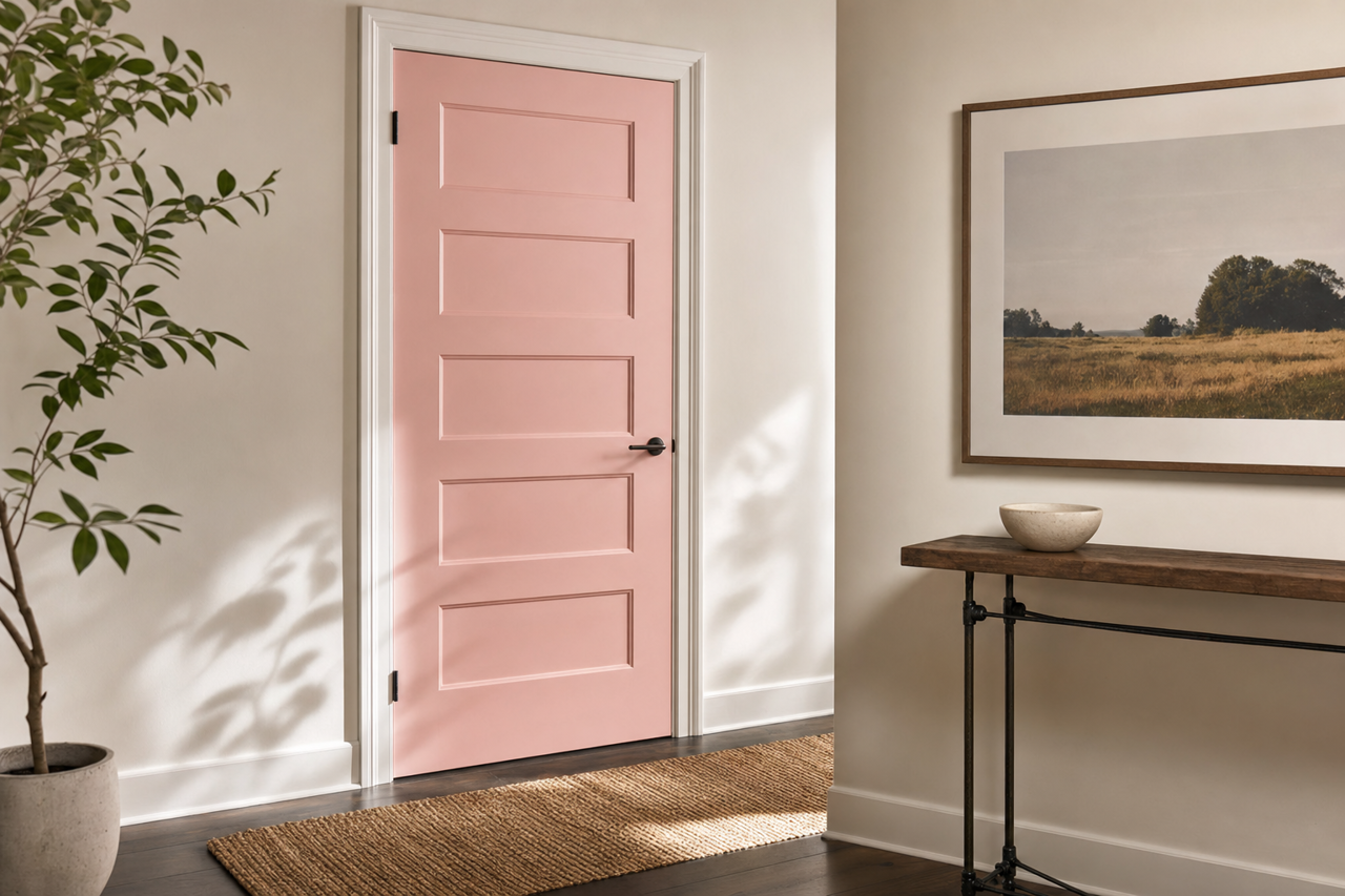 Ribbon by Benjamin Moore on interior-doors