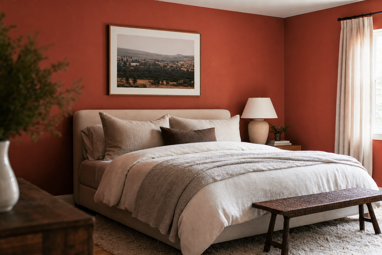 Red by Benjamin Moore on interiors