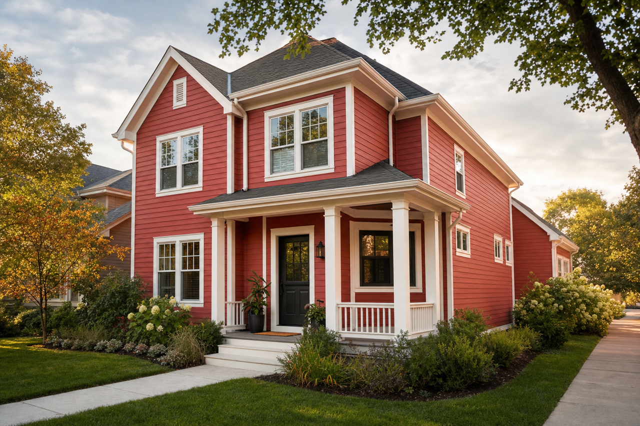 Strawberry by Benjamin Moore on exterior