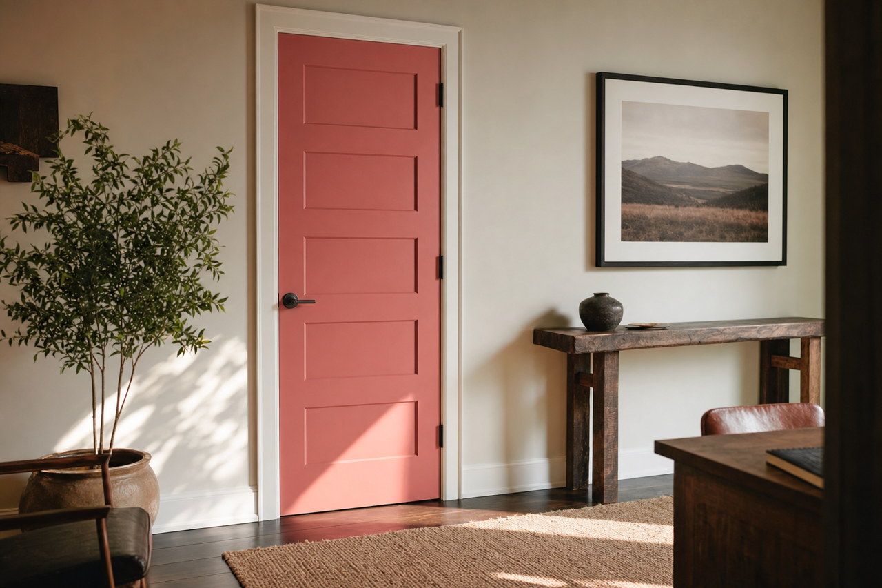 Persimmon by Benjamin Moore on interior-doors