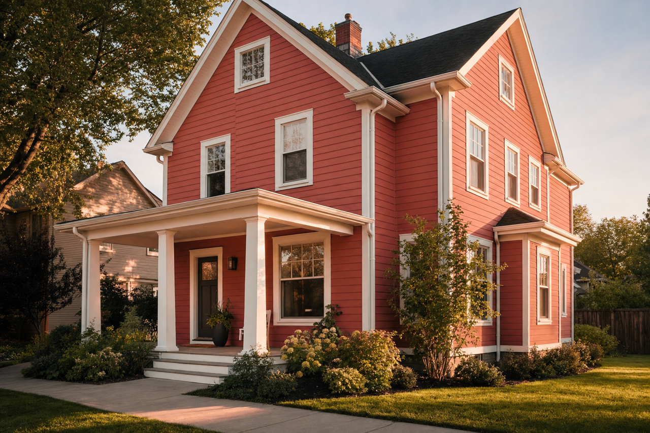 Rosy by Benjamin Moore on exterior