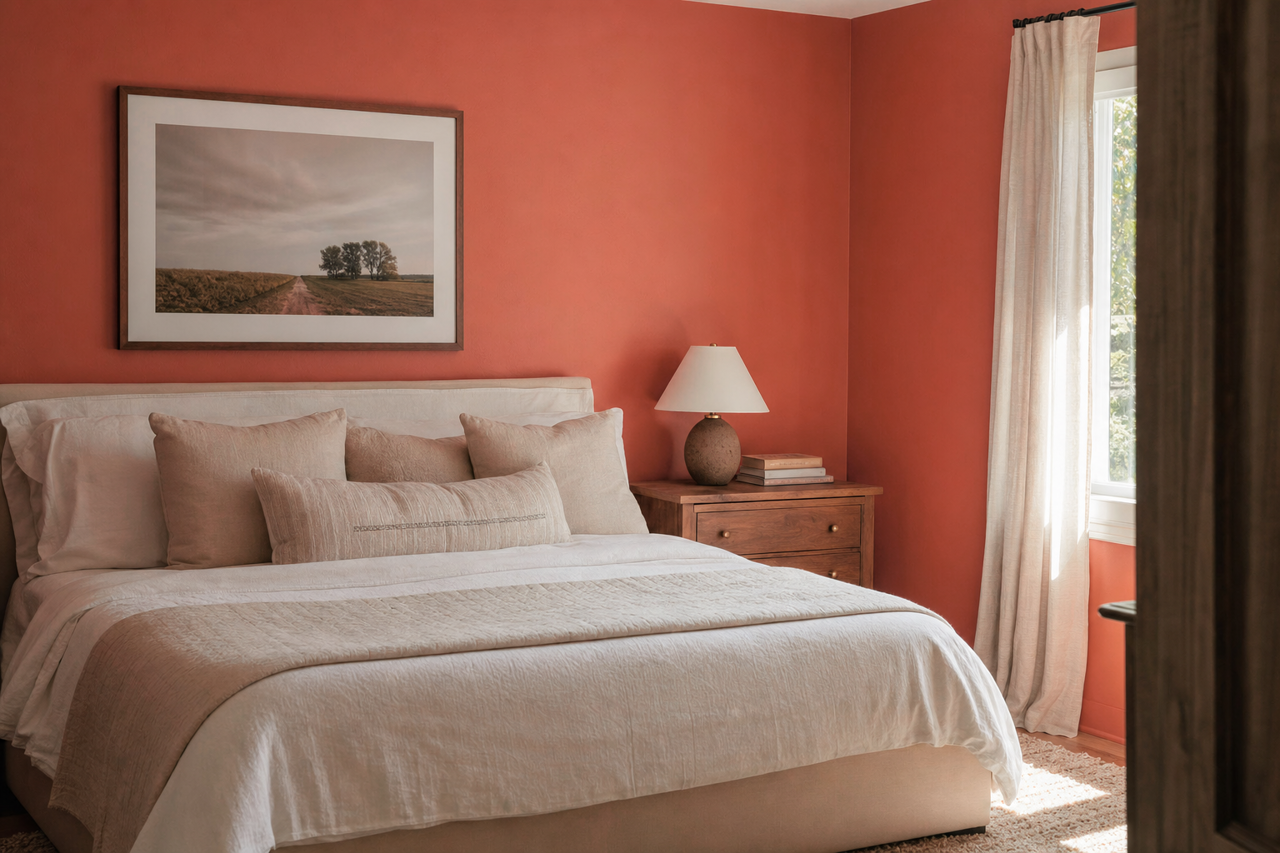 Rosy by Benjamin Moore on interiors
