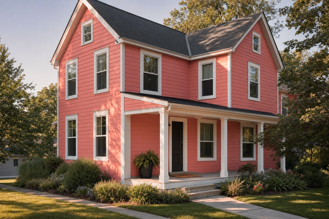 Pink by Benjamin Moore on exterior