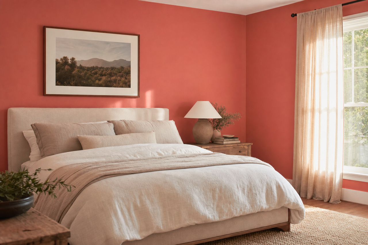 Pink by Benjamin Moore on interiors