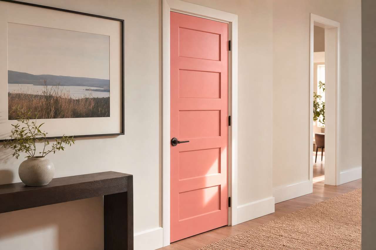 Tomato by Benjamin Moore on interior-doors