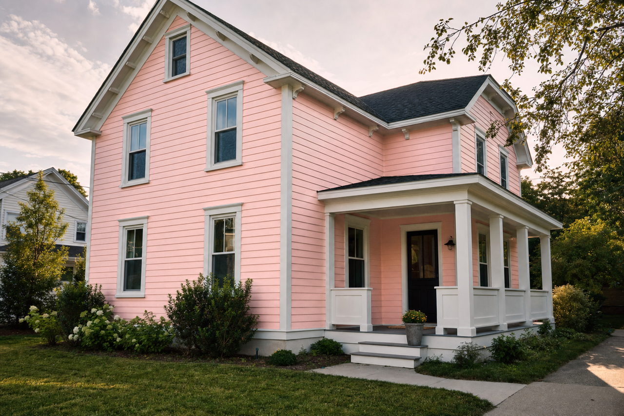 Salmon by Benjamin Moore on exterior