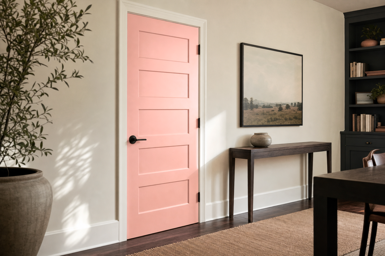 Salmon by Benjamin Moore on interior-doors