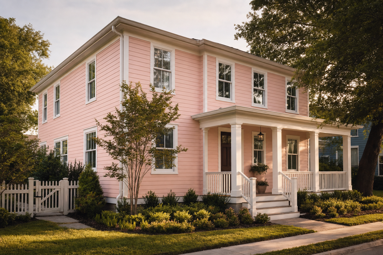 Peach by Benjamin Moore on exterior