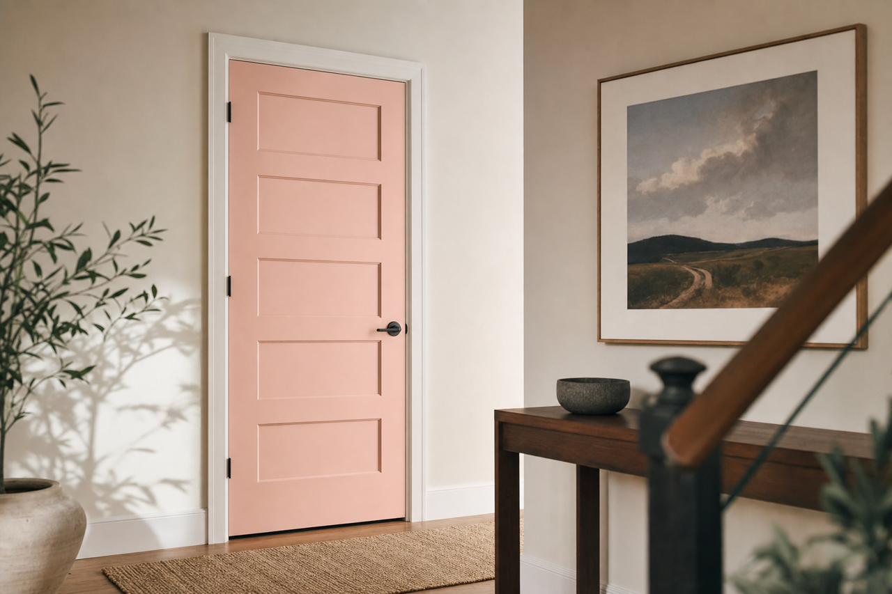 Peach by Benjamin Moore on interior-doors