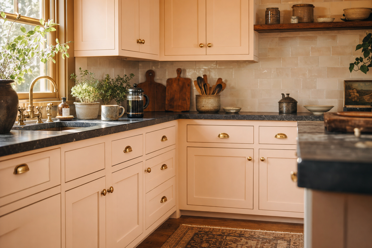 Frosted by Benjamin Moore on cabinets