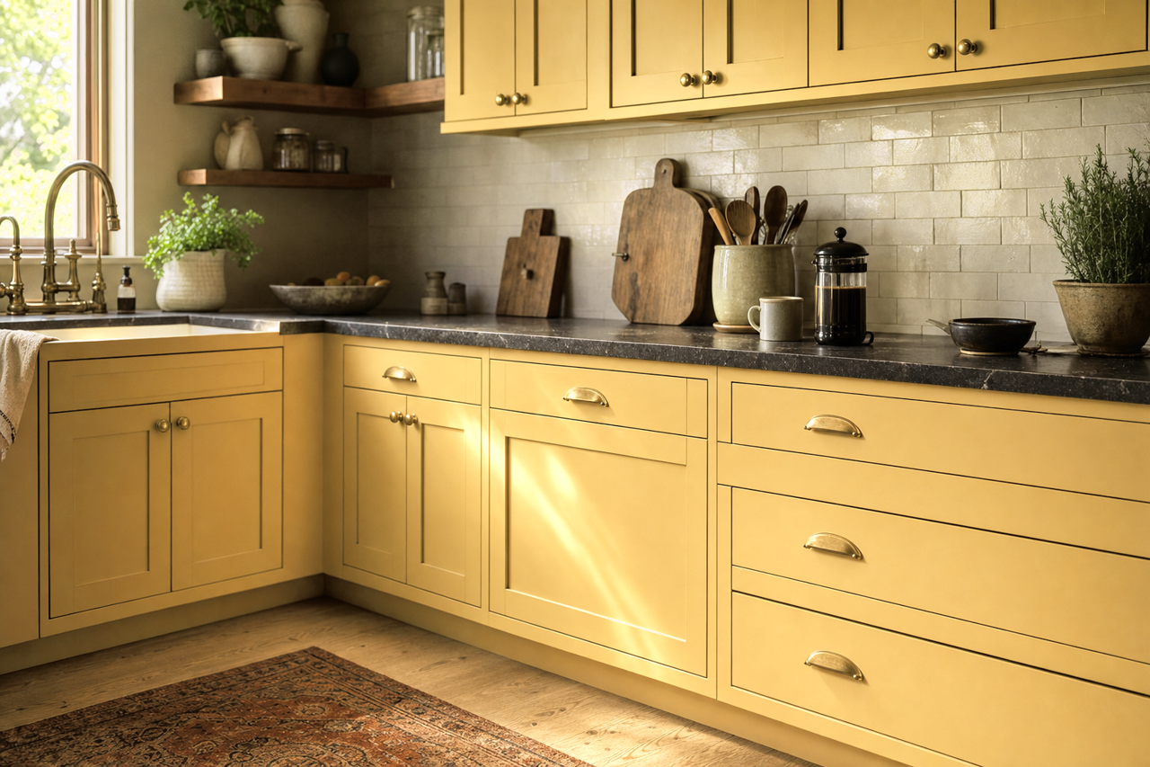 Buena by Benjamin Moore on cabinets