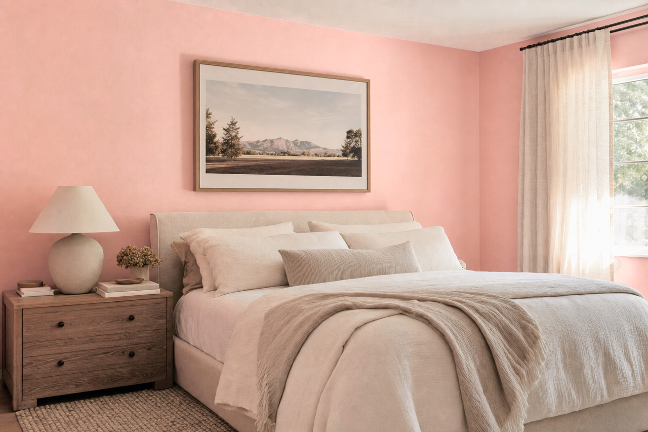 Strawberry by Benjamin Moore on interiors
