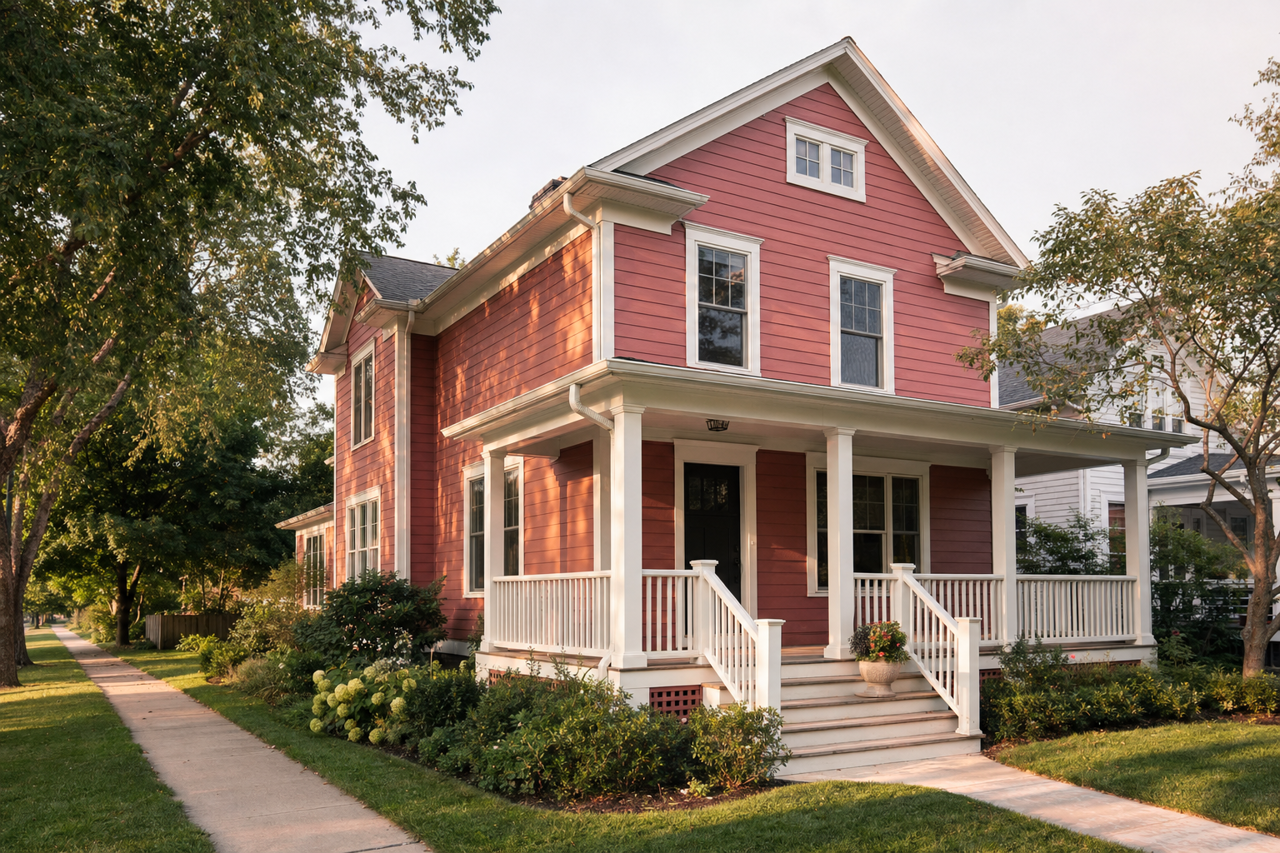 Red by Benjamin Moore on exterior