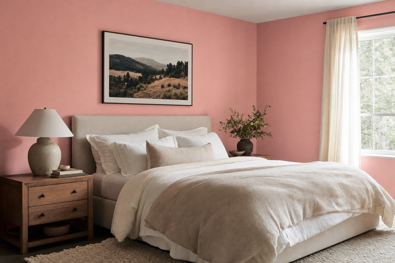 Rosy by Benjamin Moore on interiors