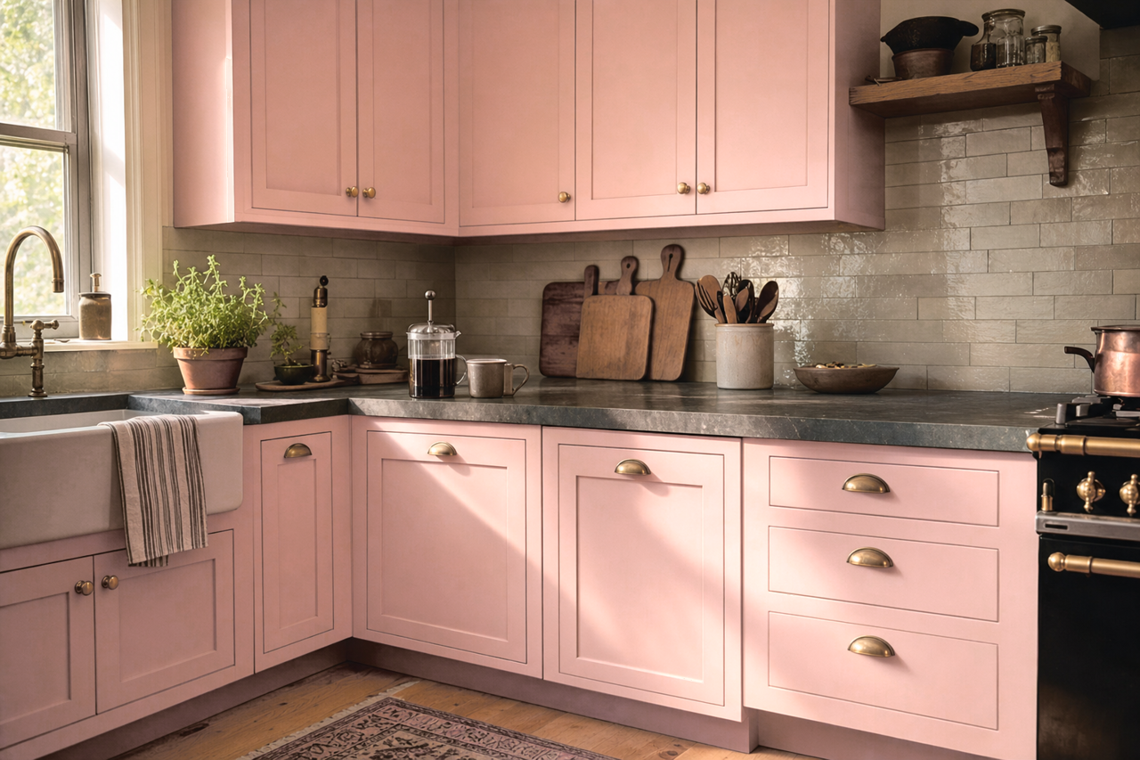 Heather by Benjamin Moore on cabinets