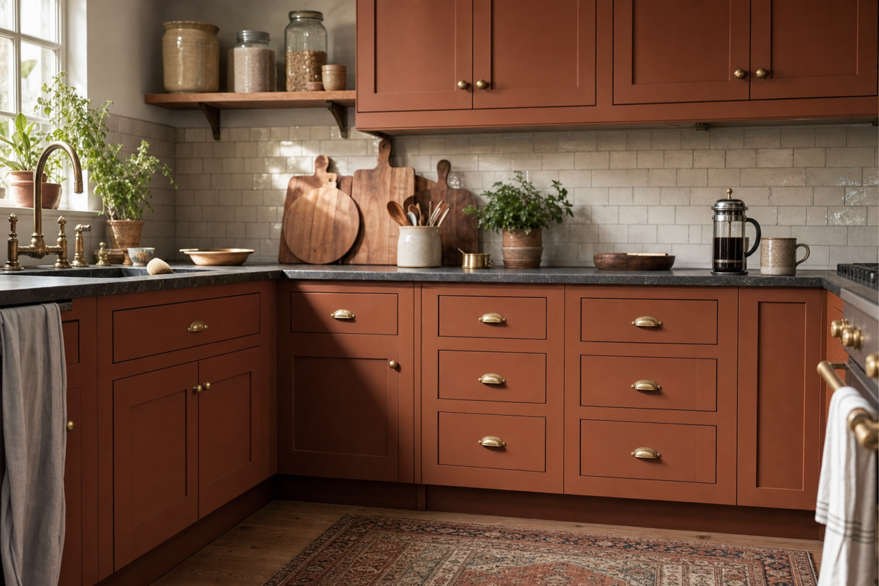 Cimarron by Benjamin Moore on cabinets