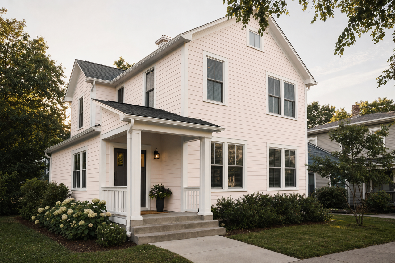 Pink by Benjamin Moore on exterior