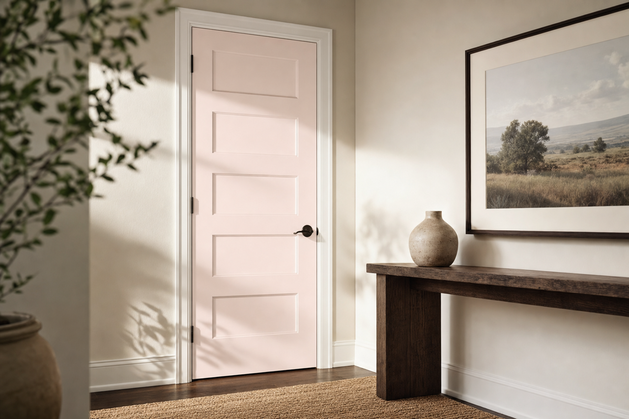 Pink by Benjamin Moore on interior-doors