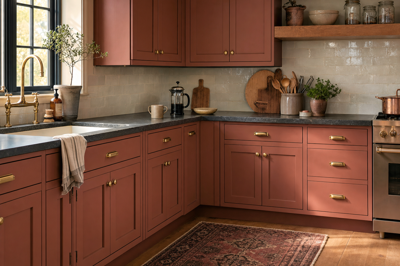 Copper by Benjamin Moore on cabinets
