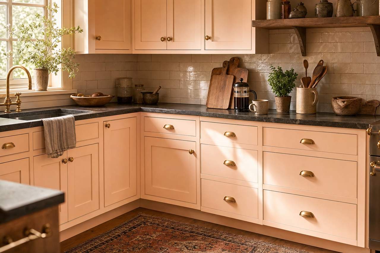 Mellow by Benjamin Moore on cabinets