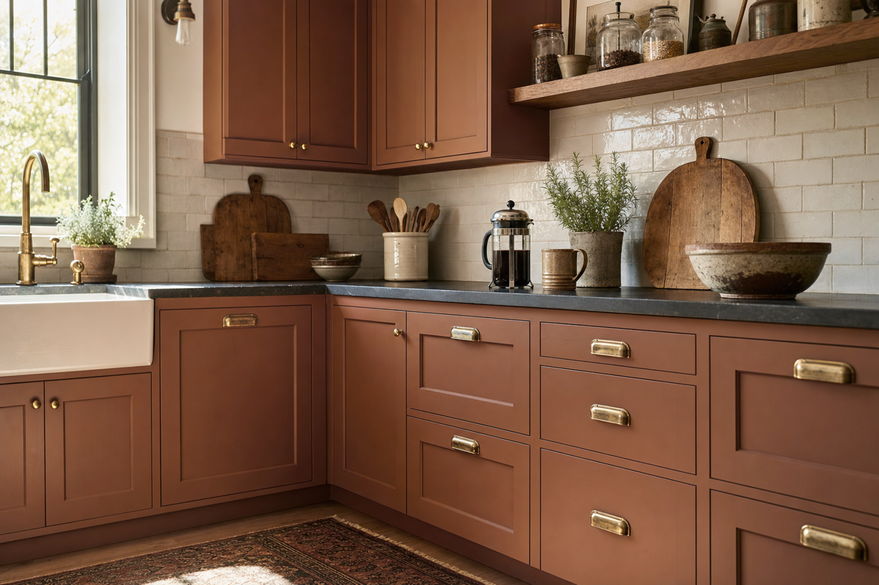 Antler by Benjamin Moore on cabinets