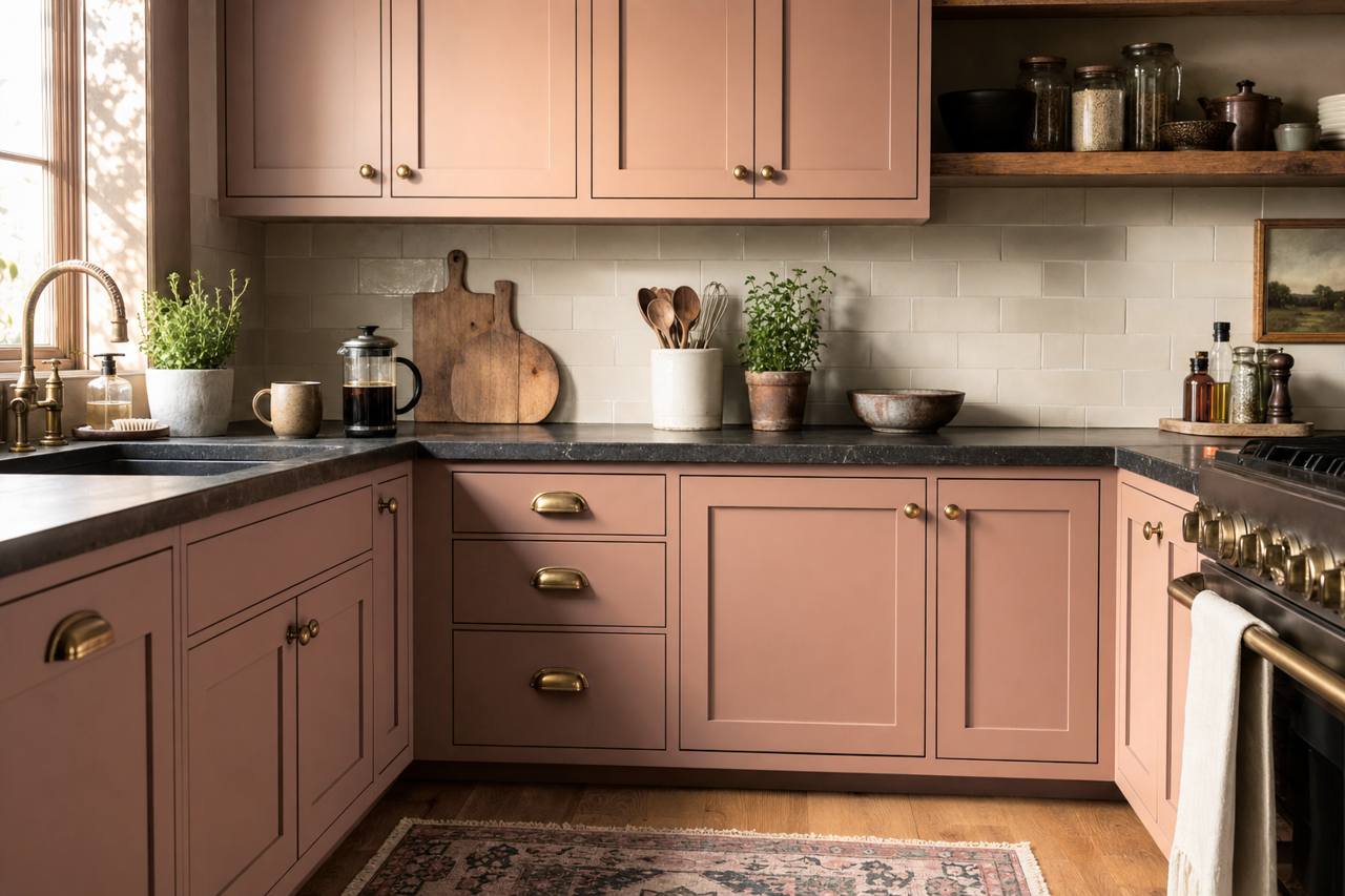 Mudslide by Benjamin Moore on cabinets