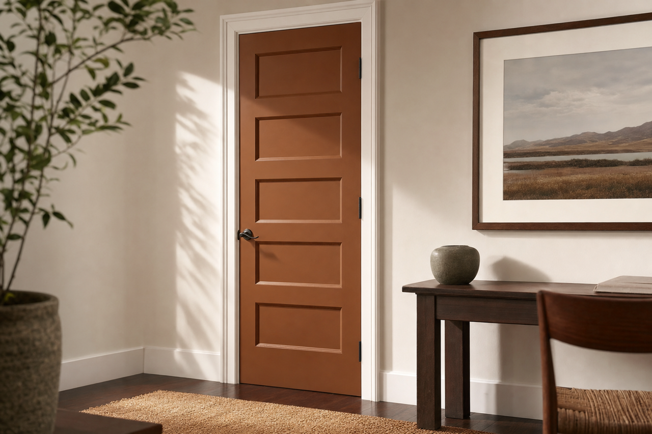 Chocolate by Benjamin Moore on interior-doors
