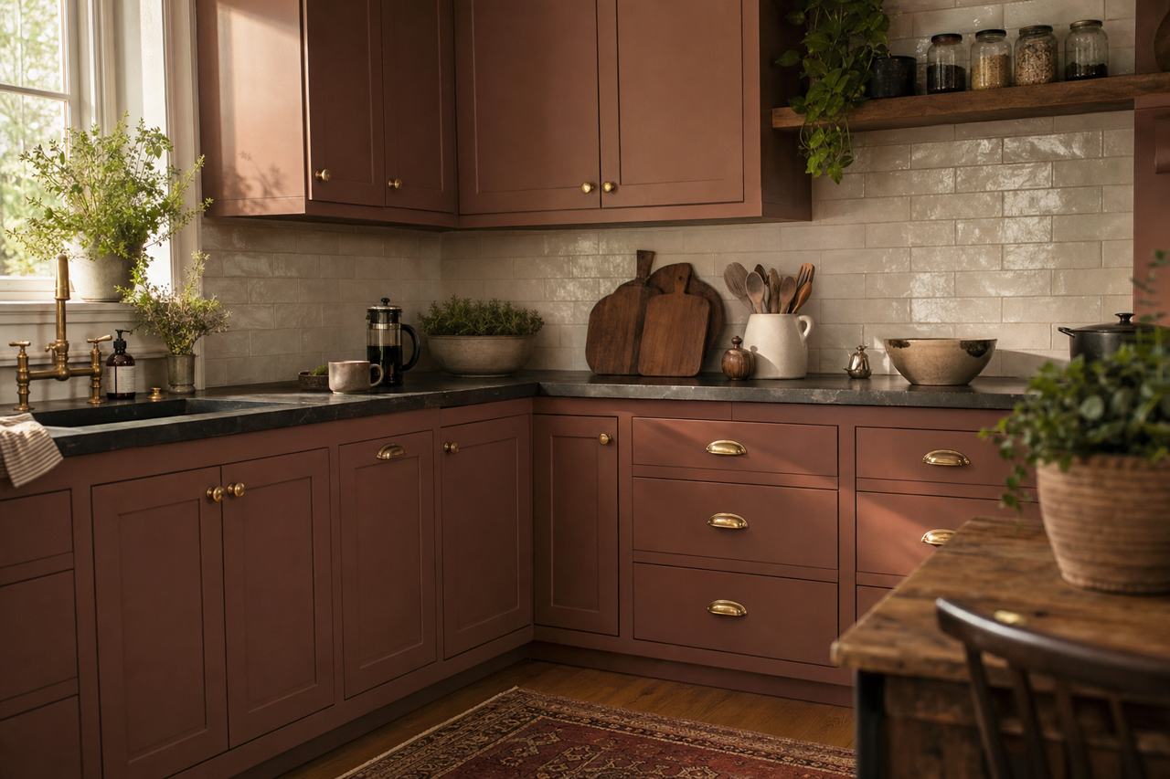 Barrel by Benjamin Moore on cabinets