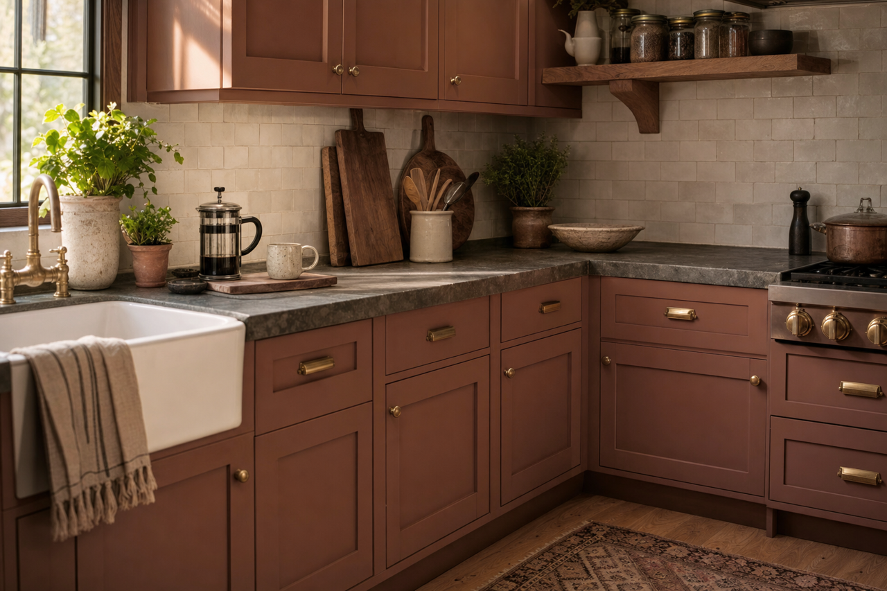 Roasted by Benjamin Moore on cabinets