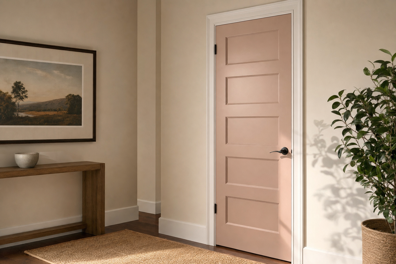 Flax by Benjamin Moore on interior-doors