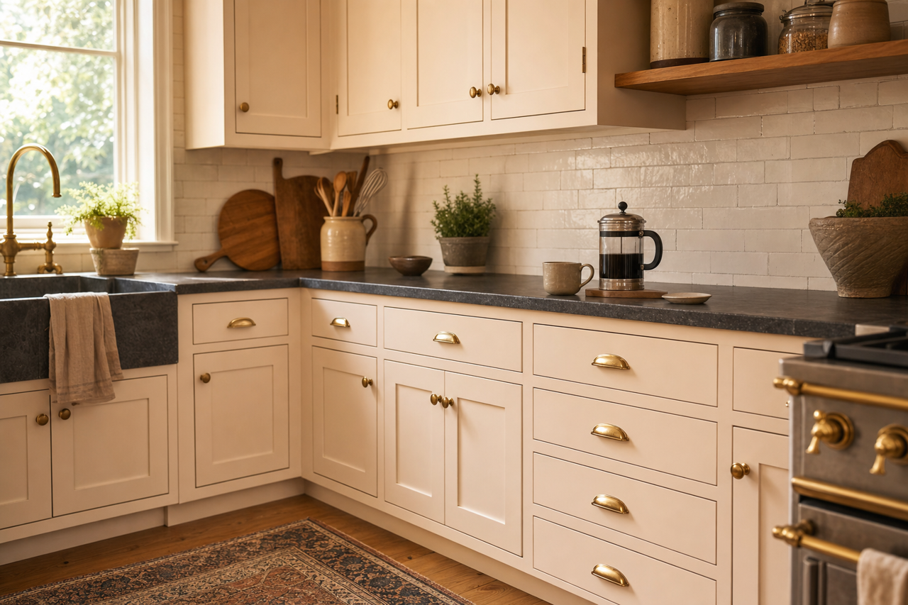 Frosted by Benjamin Moore on cabinets