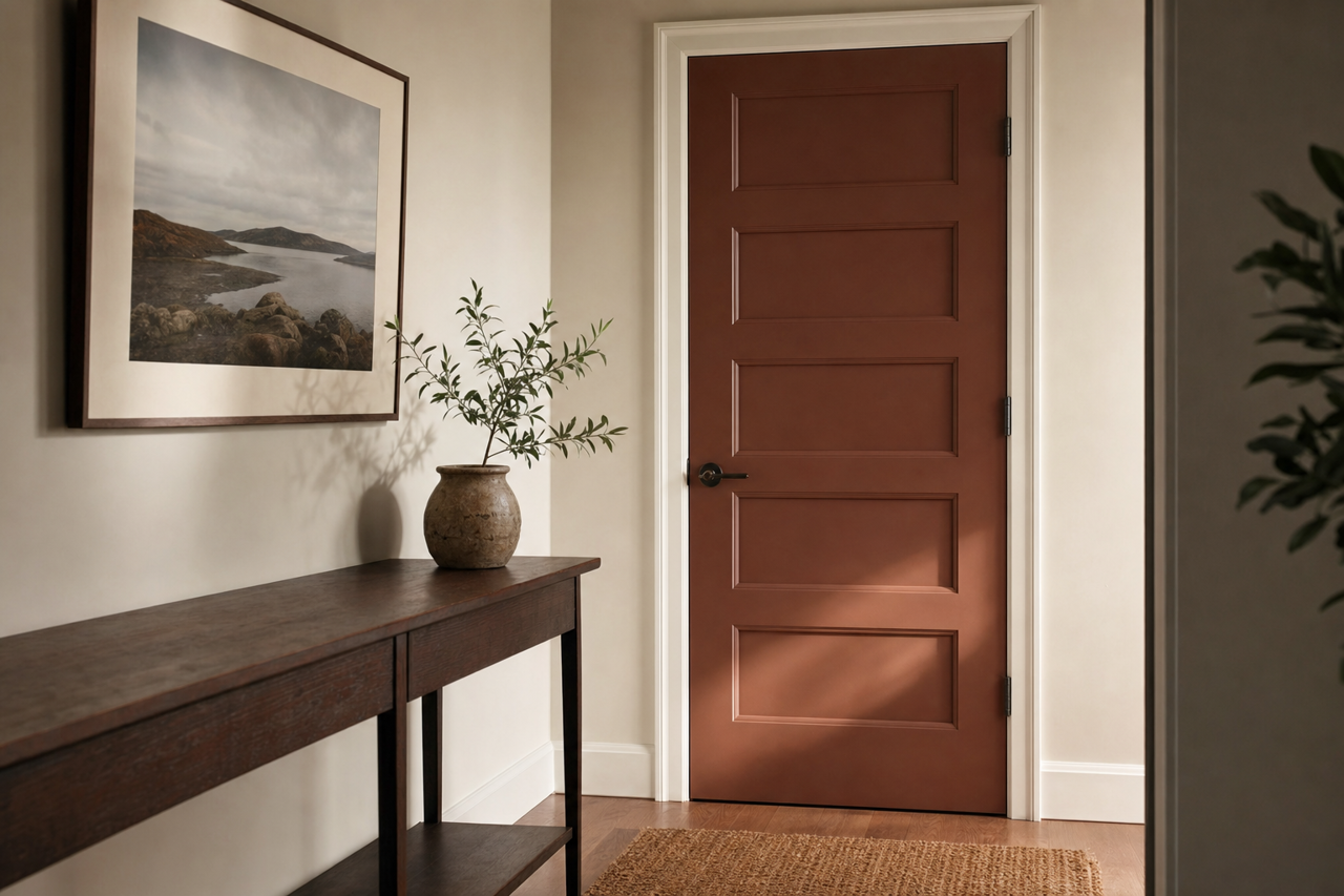 Brown by Benjamin Moore on interior-doors