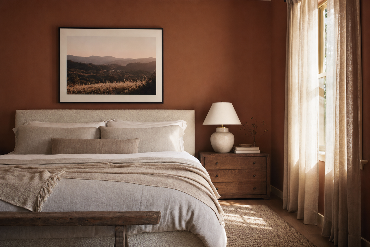 Brown by Benjamin Moore on interiors