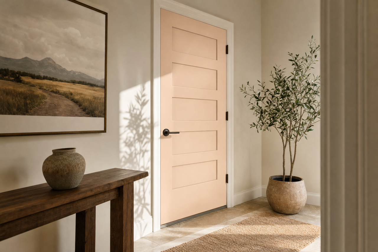 Wheatberry by Benjamin Moore on interior-doors