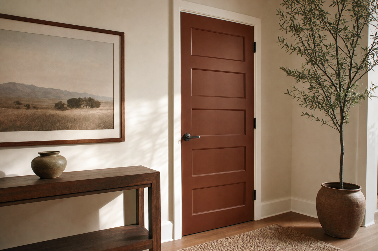 Mocha by Benjamin Moore on interior-doors