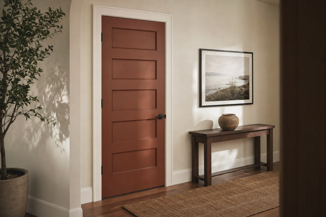 Leather by Benjamin Moore on interior-doors