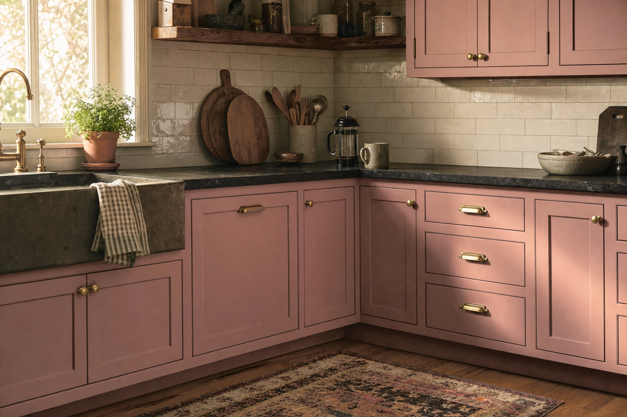 Appalachian by Benjamin Moore on cabinets