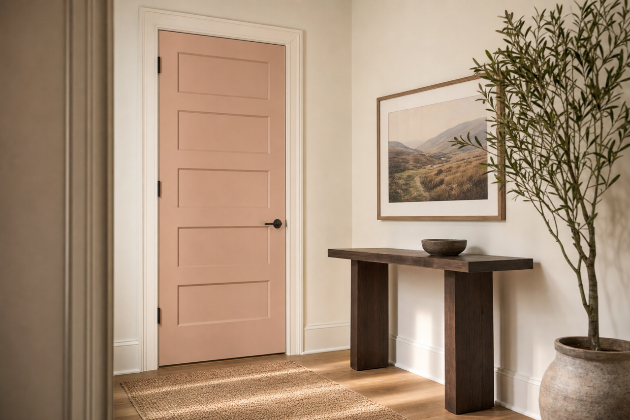 Pebble by Benjamin Moore on interior-doors