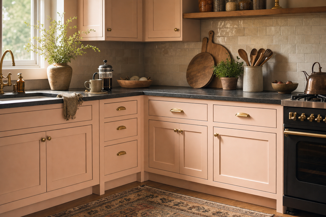 Bermuda by Benjamin Moore on cabinets