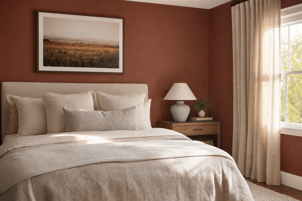 Suede by Benjamin Moore on interiors