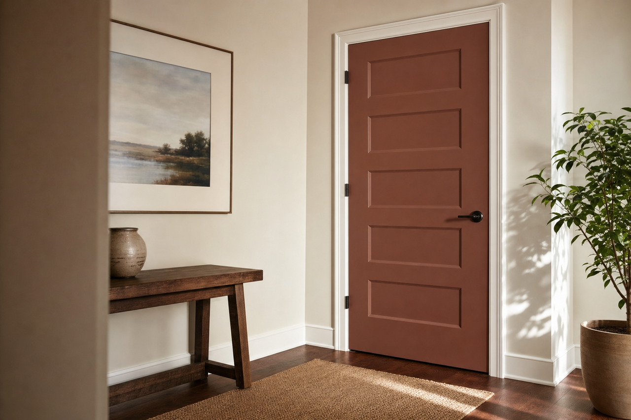 Cocoa by Benjamin Moore on interior-doors