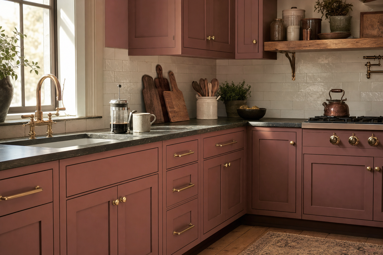 Warm by Benjamin Moore on cabinets