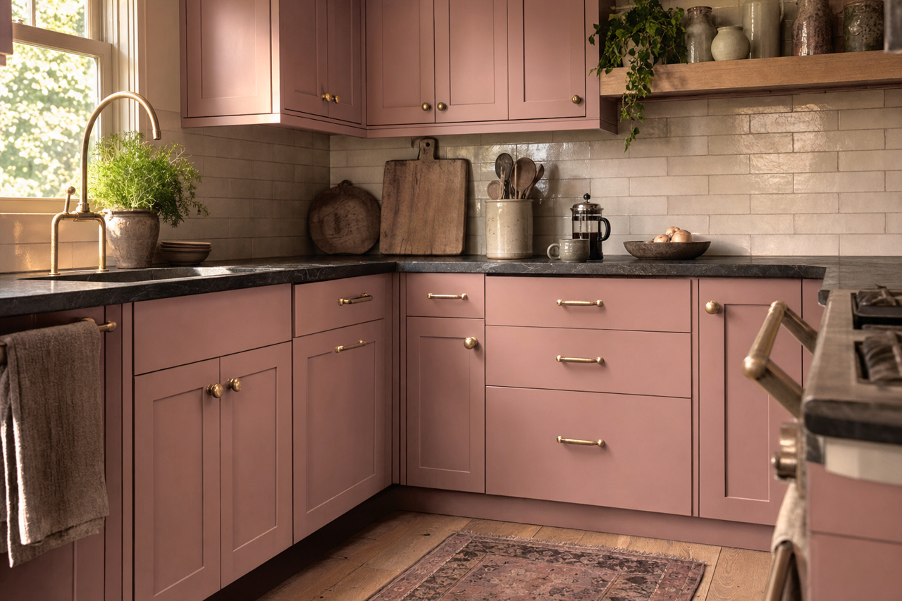Almond by Benjamin Moore on cabinets