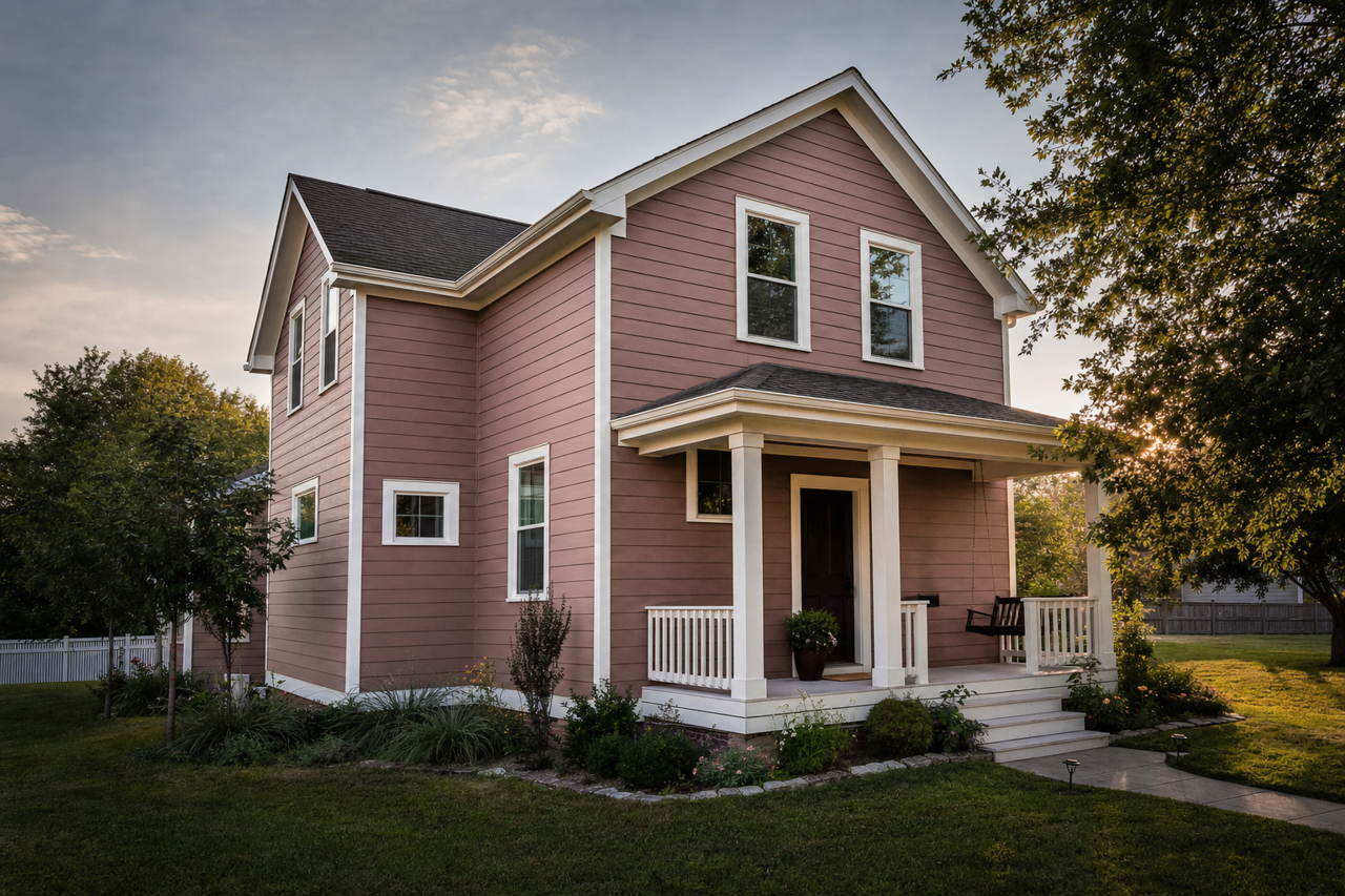 Almond by Benjamin Moore on exterior