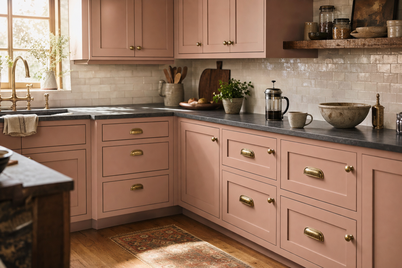 Allspice by Benjamin Moore on cabinets