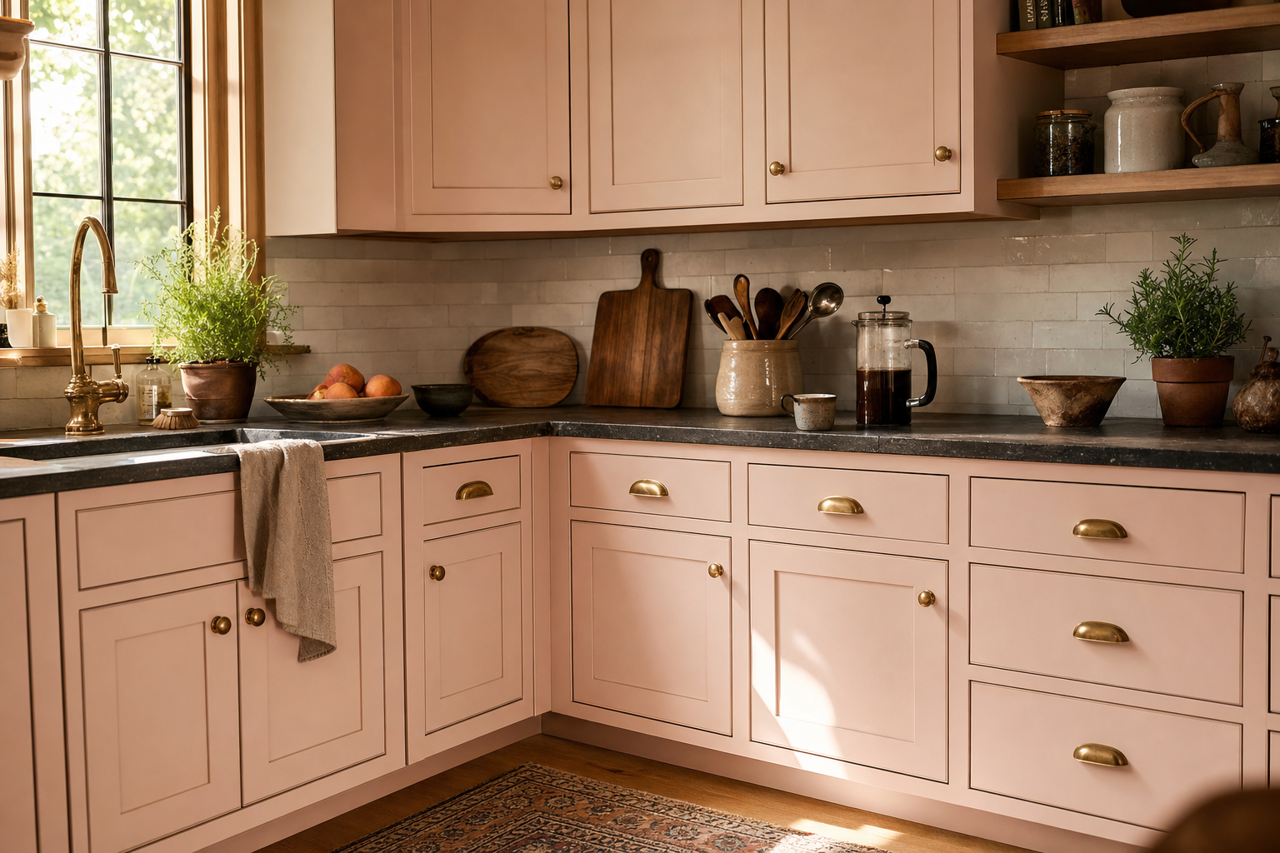 Pale by Benjamin Moore on cabinets